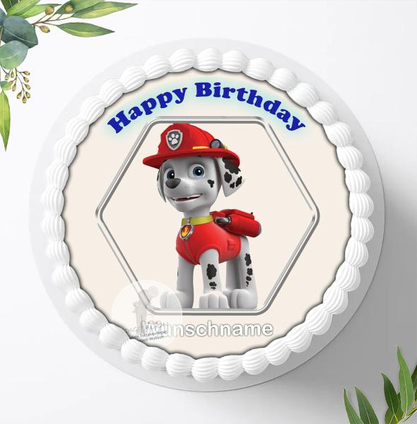 Preview: Paw Patrol Tortenaufleger mit Wunschnamen Ø 20cm, 3852